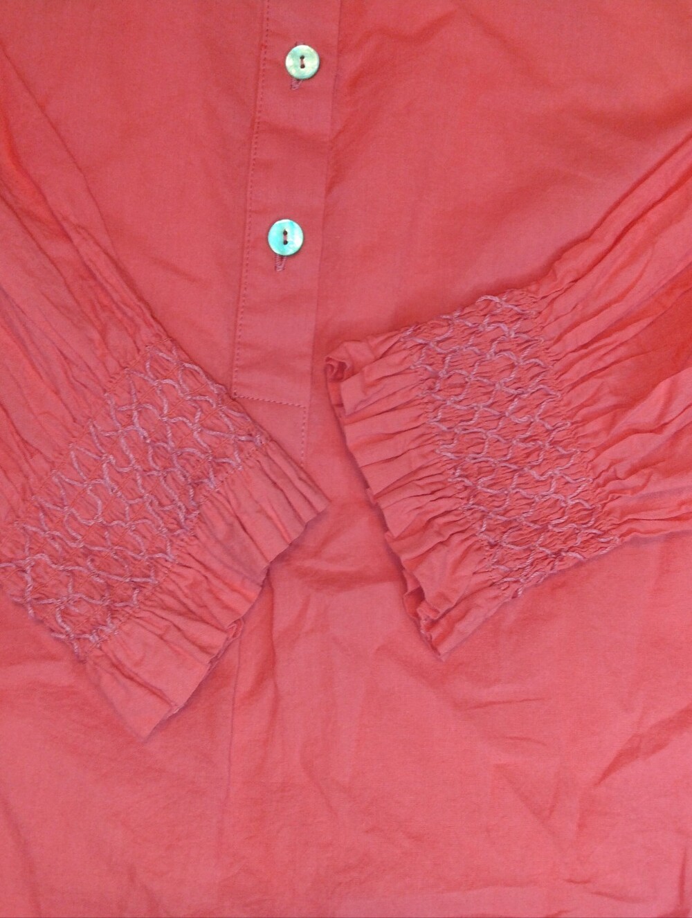 New Tuckernuck Poppy Red Teagan Popover Shirt Size M - Picture 9 of 13